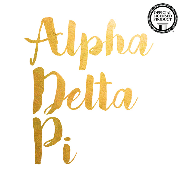 alpha delta pi temporary tattoo for sorority, brush letters calligraphy