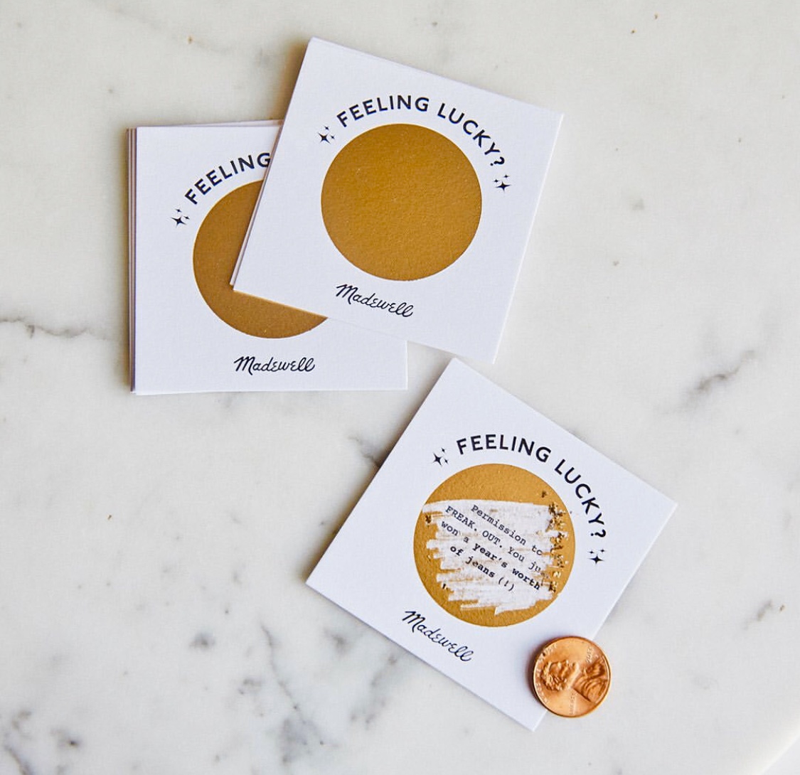 custom printed gold metallic scratch-off cards