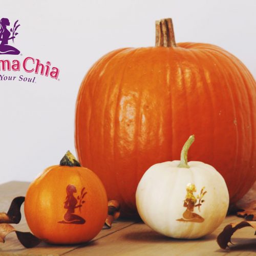 Mamma Chia Halloween Pumkin Decoration with gold Metallic Temporary Tattoos